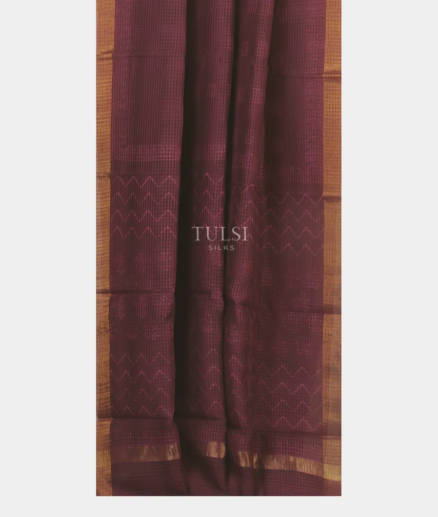Purple Soft Printed Cotton Saree T5122322