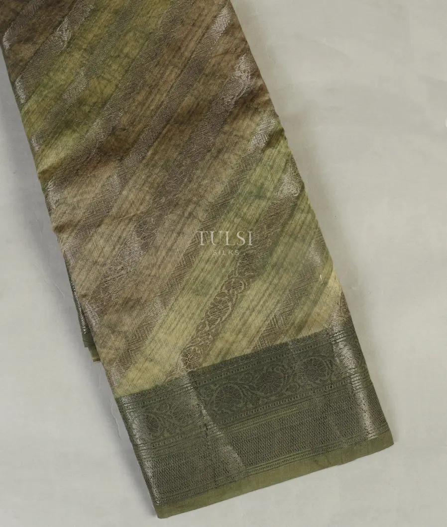 Green Soft Printed Cotton Saree T515056-image