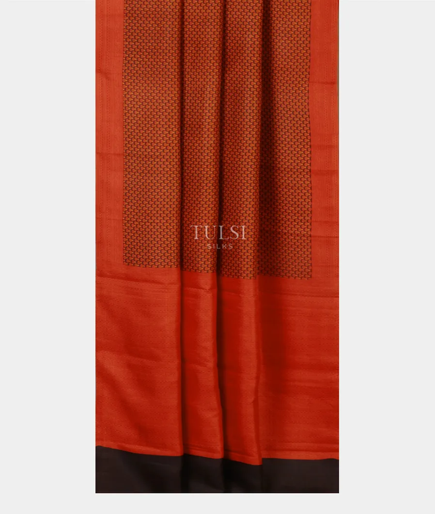 Black Printed Silk Saree T3831562