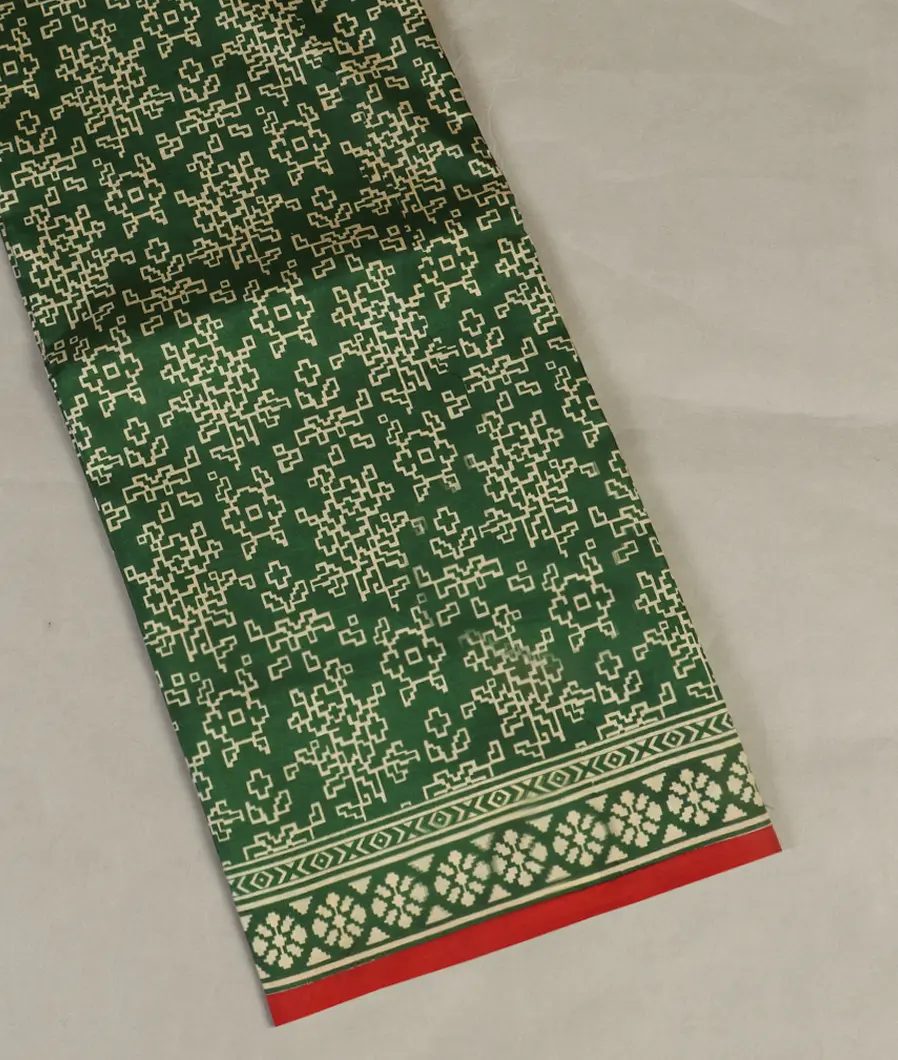 Green Printed Silk Saree T518903-image