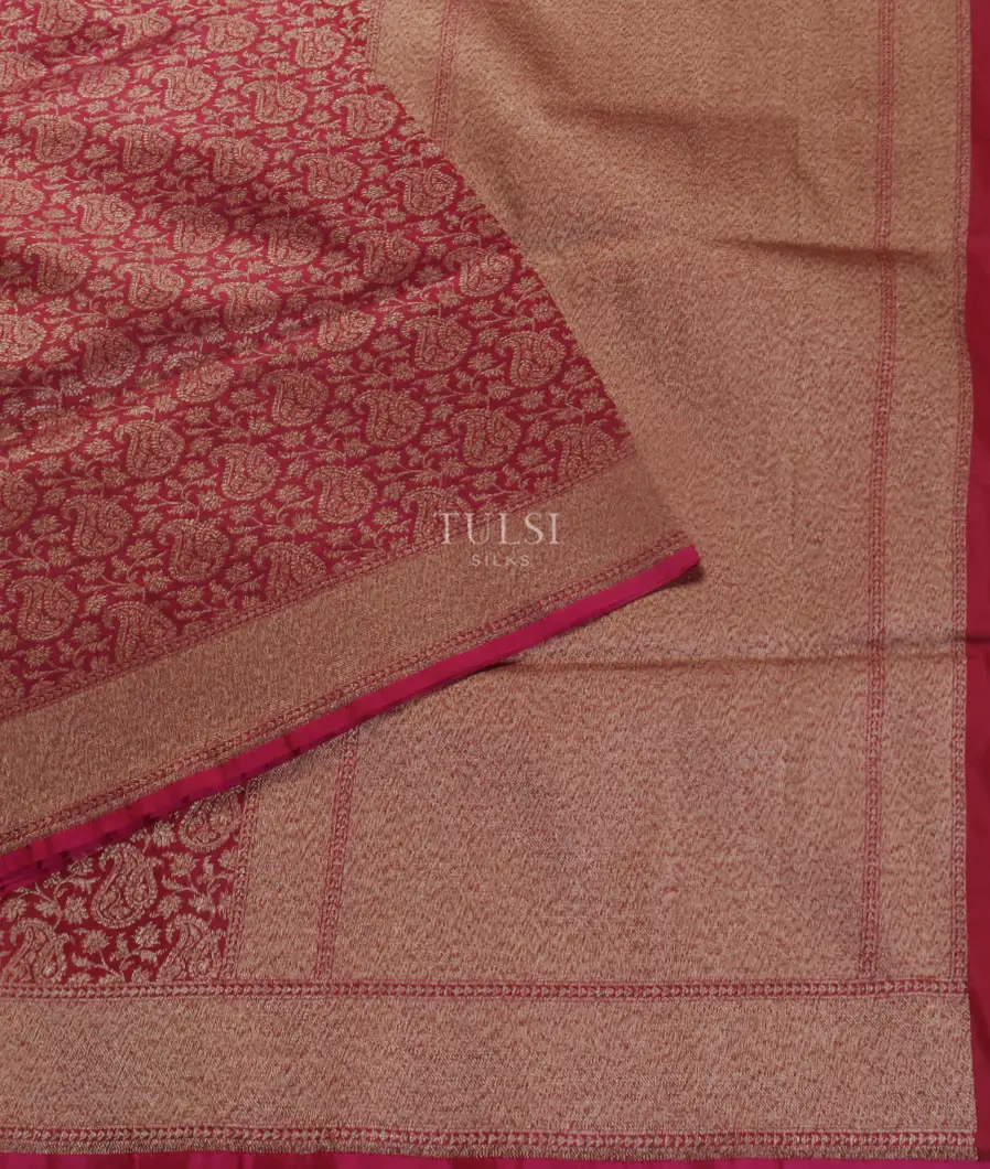 Purple Banaras Silk Saree T5228412