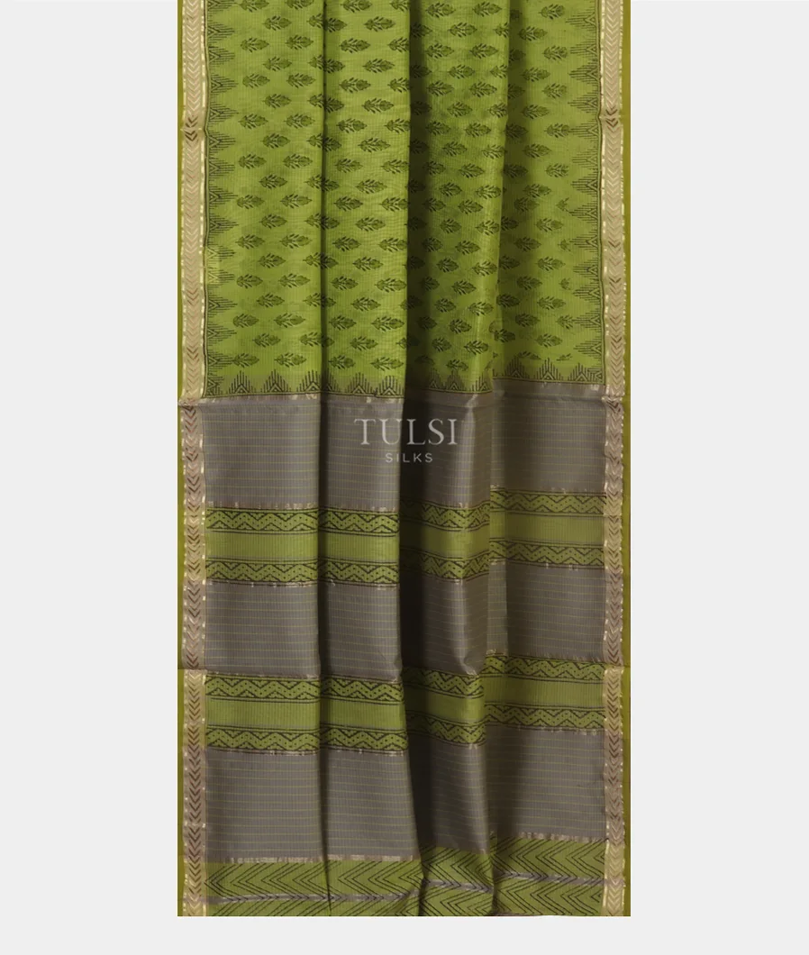 Green Maheshwari Printed Cotton Saree T5104462