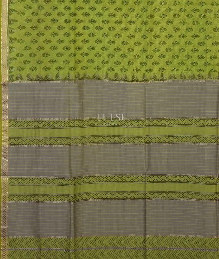 Green Maheshwari Printed Cotton Saree T5104464