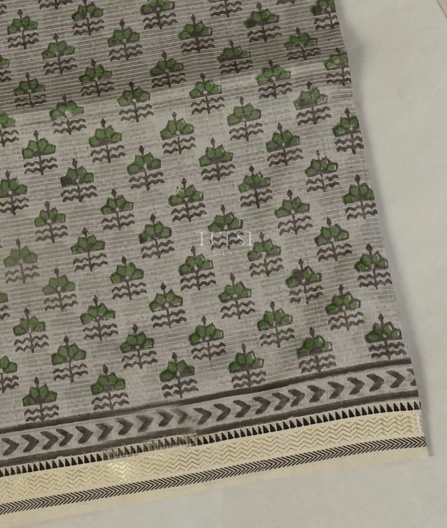 Grey Maheshwari Printed Cotton Saree T510477-image