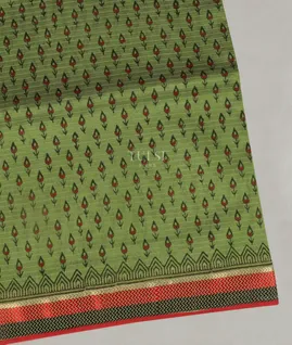 Green Maheshwari Printed Cotton Saree T5104841