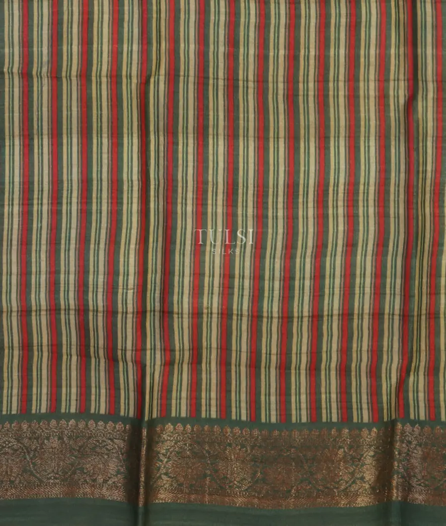 Green Printed Banaras Tussar Georgette Saree T4102653