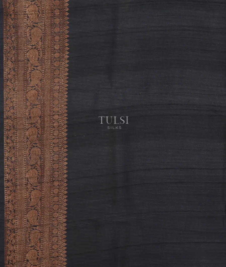 Elephant Grey Printed Banaras Tussar Georgette Saree T4836823