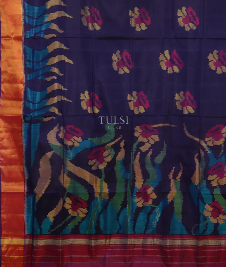 Blue Patola Silk Saree T5252284