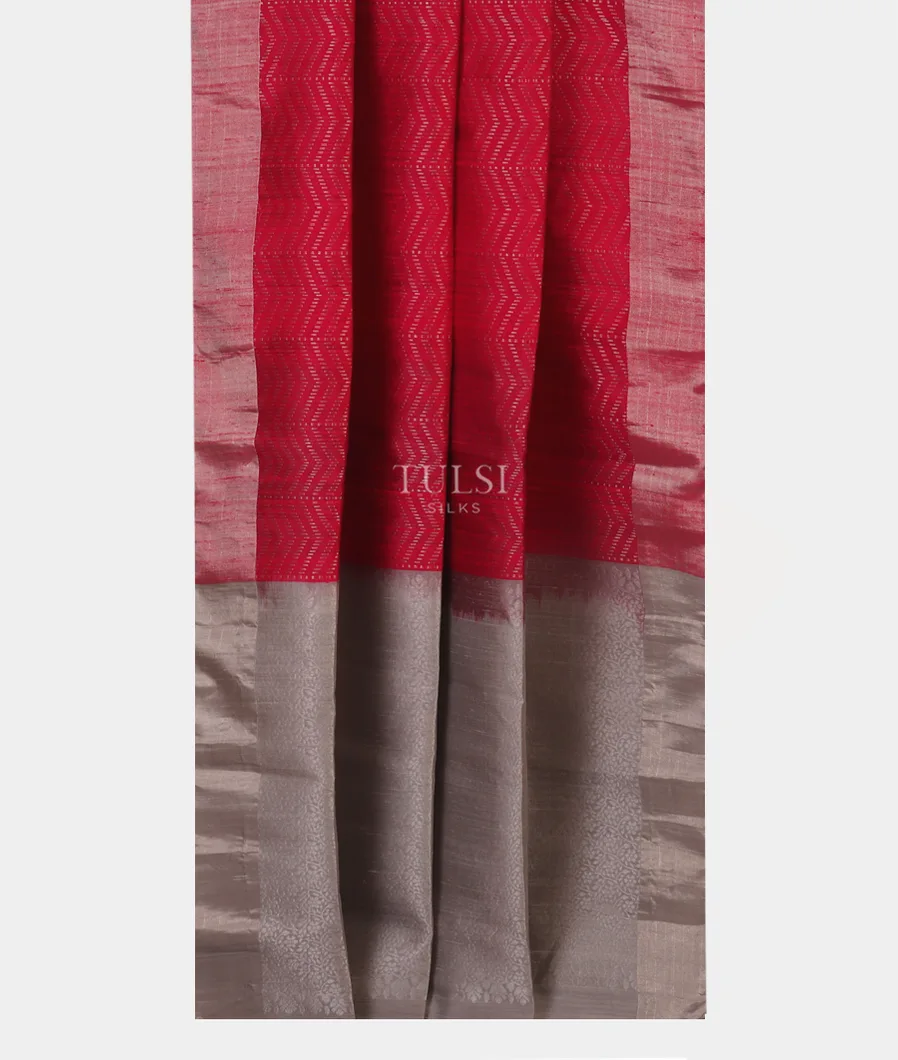 Magenta Woven Raw Silk Saree T5201692