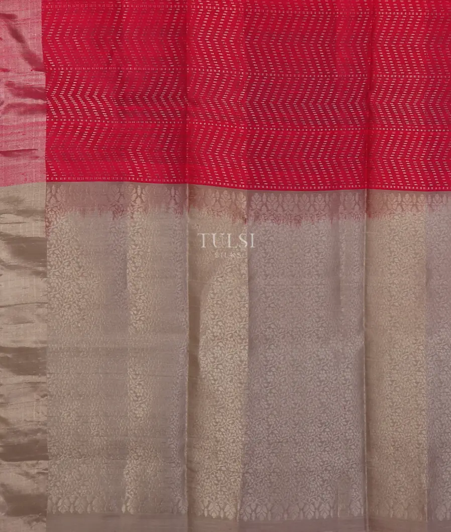 Magenta Woven Raw Silk Saree T5201694