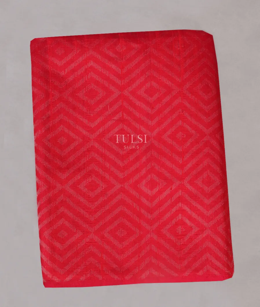Pinkish Red Woven Raw Silk Saree T514737-image