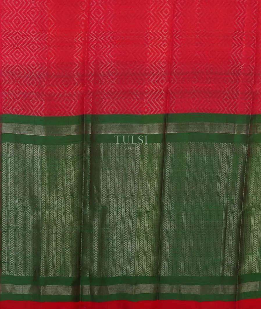 Pinkish Red Woven Raw Silk Saree T5147374
