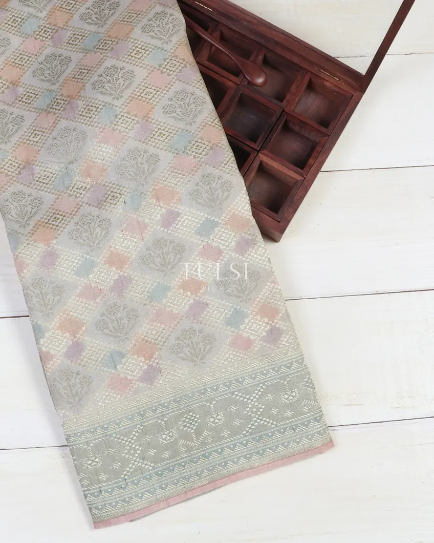 Multicolour Tussar Georgette Saree T523380-image