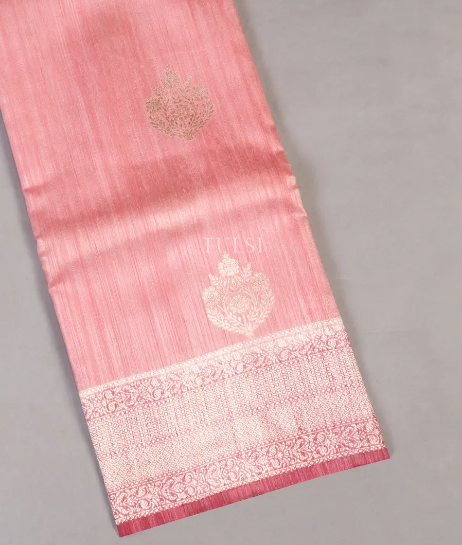 Pink Banaras Tussar Saree T522091-image