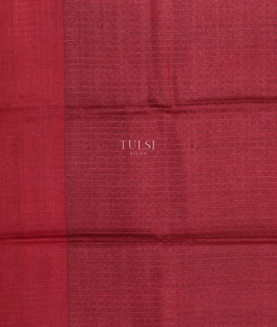 Elephant Grey Tussar Printed Silk Saree T5131493