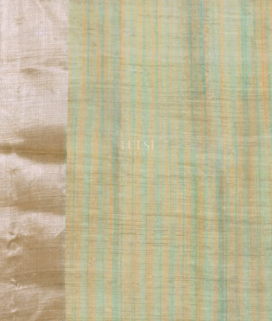 Yellow Tussar Printed Saree T5217533