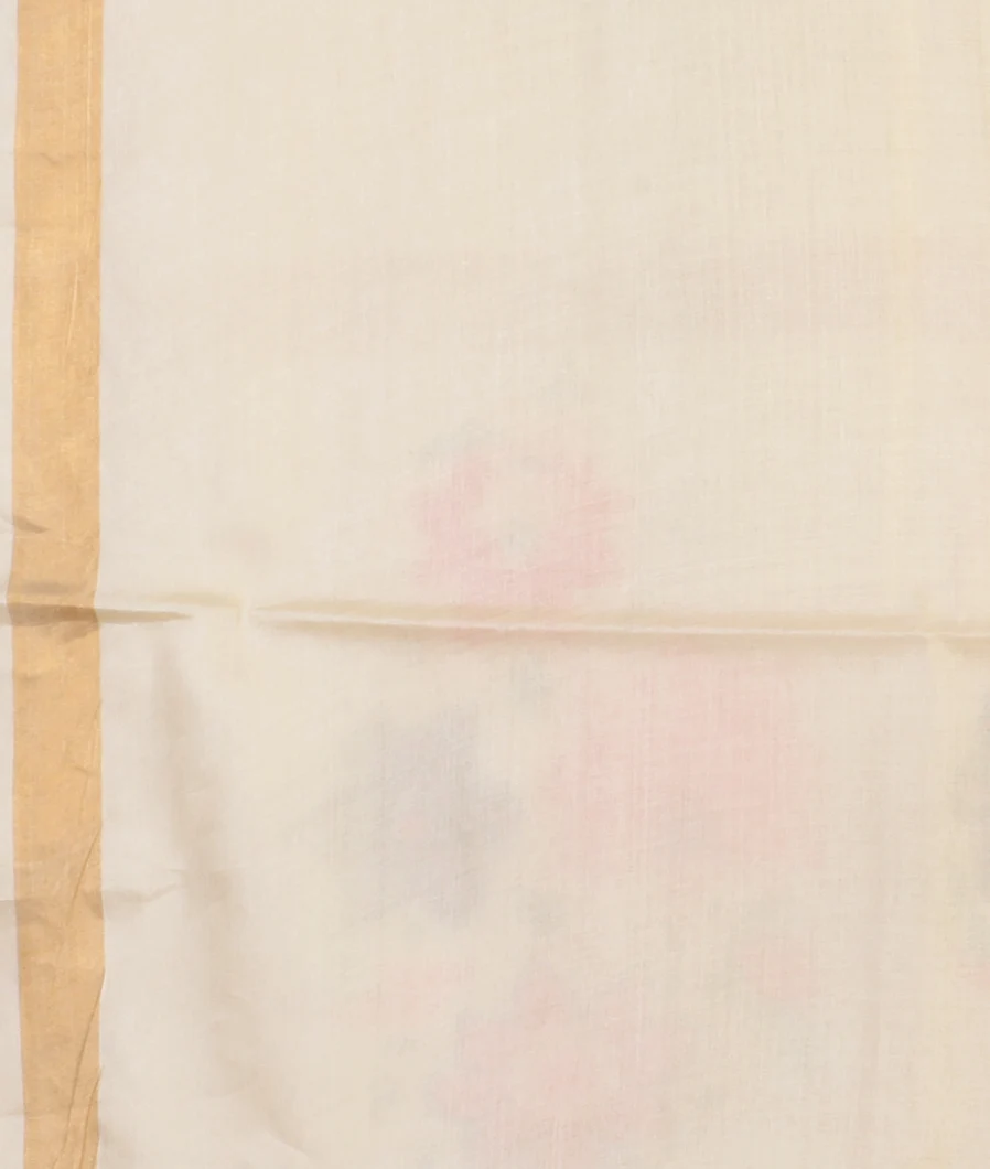 Off - White Handwoven Tussar Silk Saree T5203273