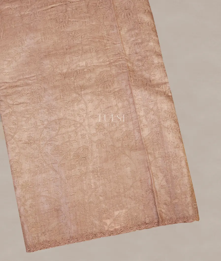 Beige Tussar Embroidery Saree T521868-image