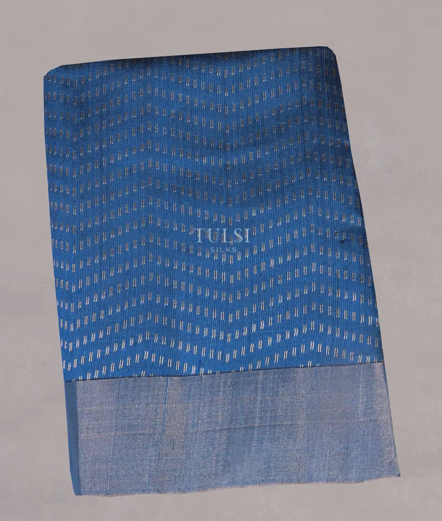 Blue Woven Raw Silk Saree T520166-image