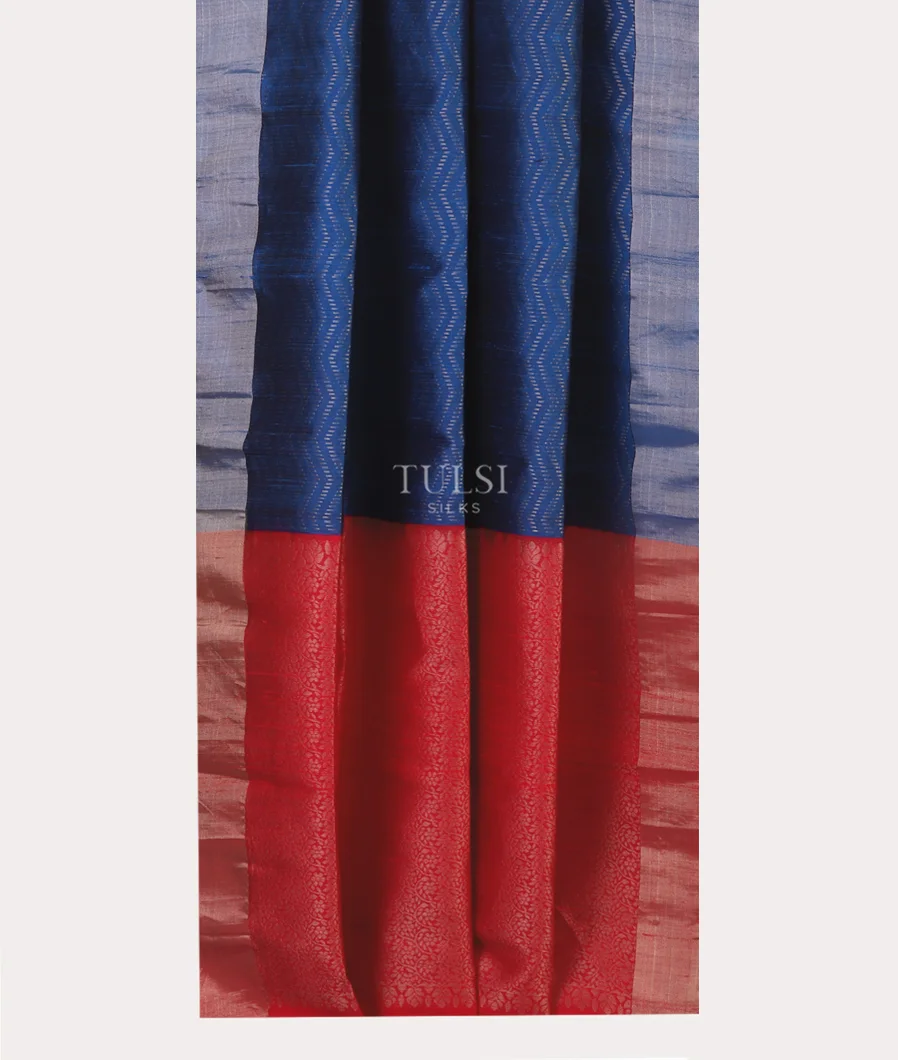 Blue Woven Raw Silk Saree T5201662