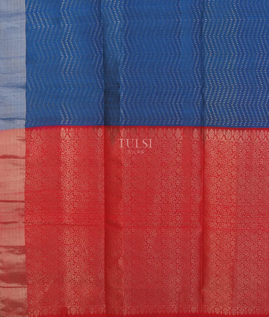 Blue Woven Raw Silk Saree T5201664