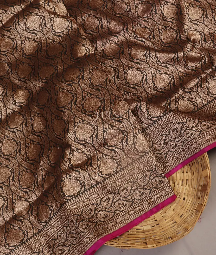 Black Banaras Silk Saree T495831-image