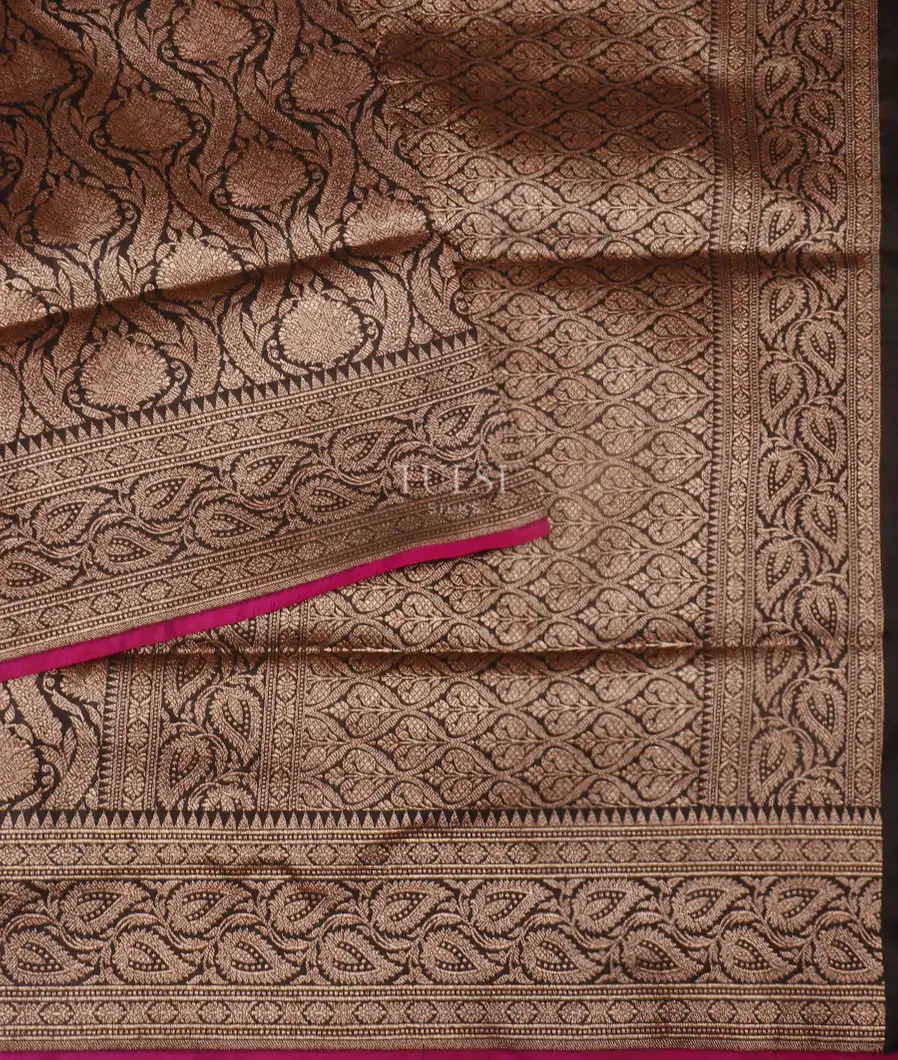 Black Banaras Silk Saree T4958312