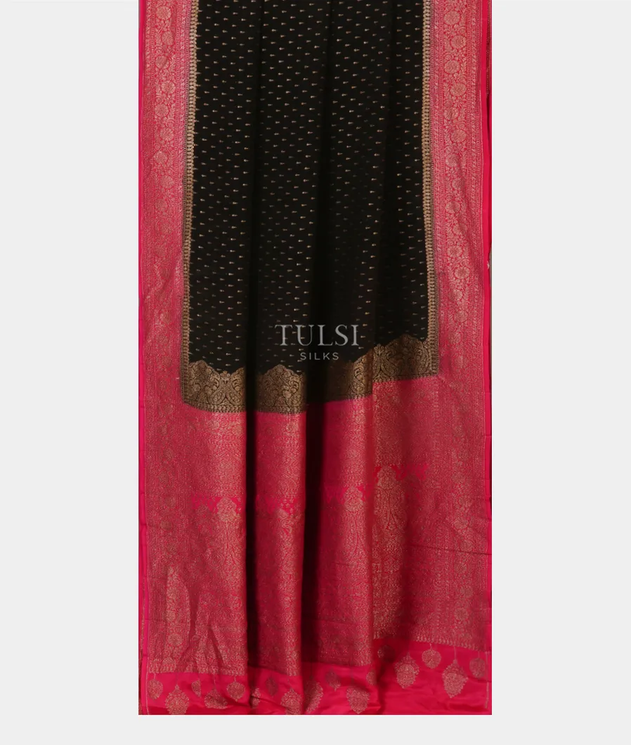 Black Banaras Crepe Silk Saree T5162332