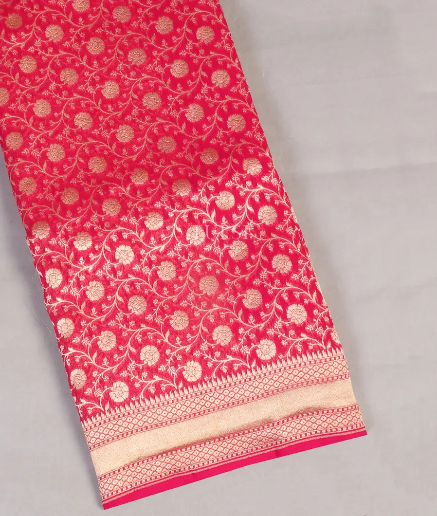 Magenta Banaras Georgette Silk Saree T521083-image