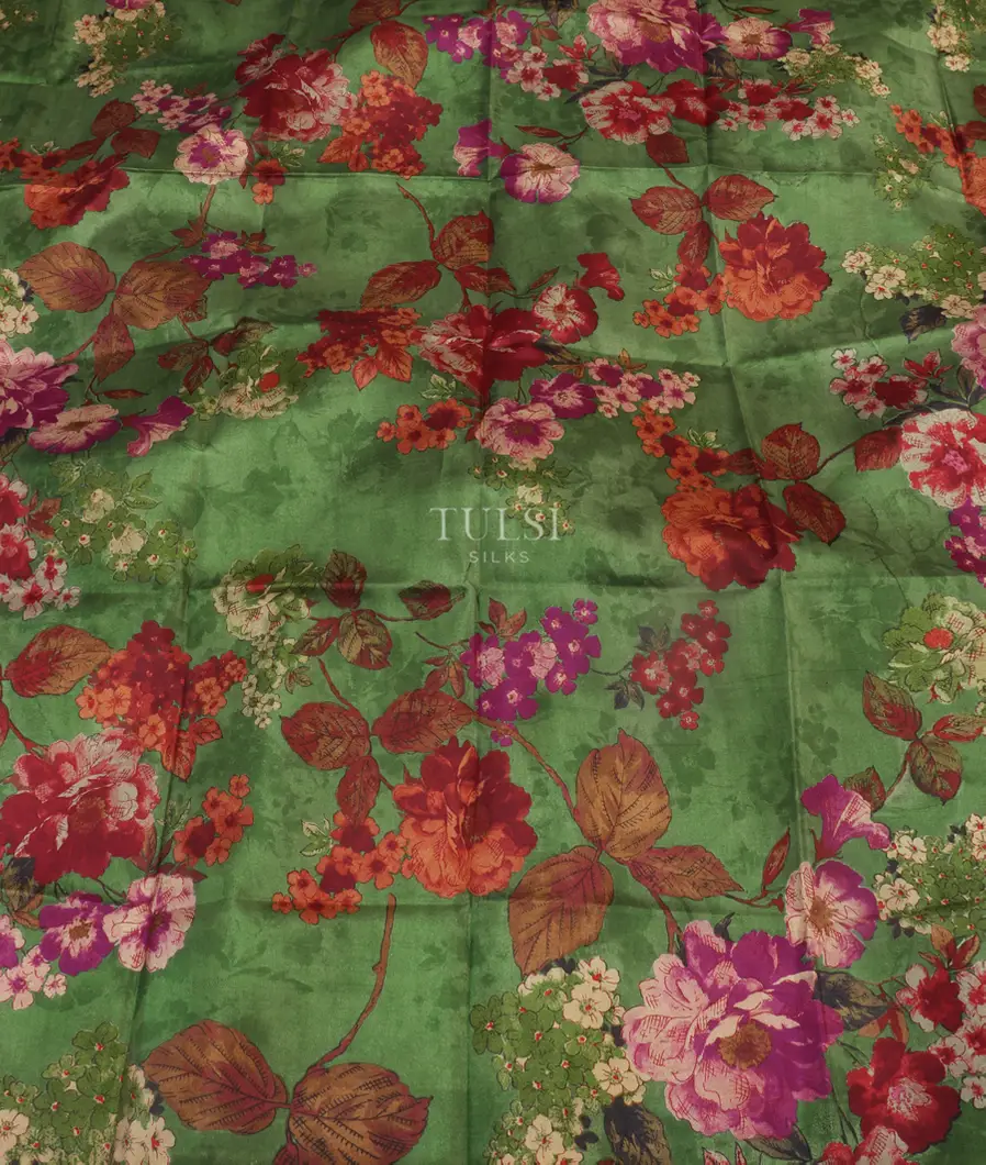 Yellowish Green Mysore Silk Saree T4780045