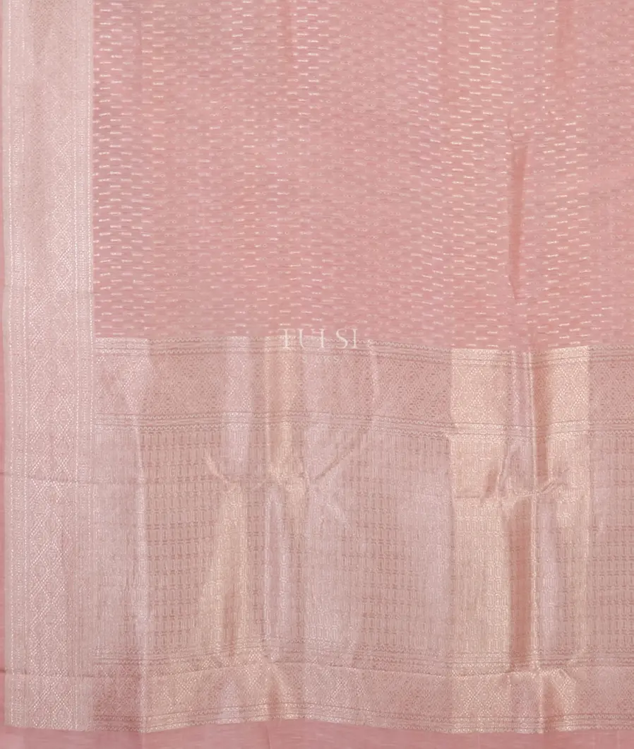 Pink Banaras Linen Saree T5235124