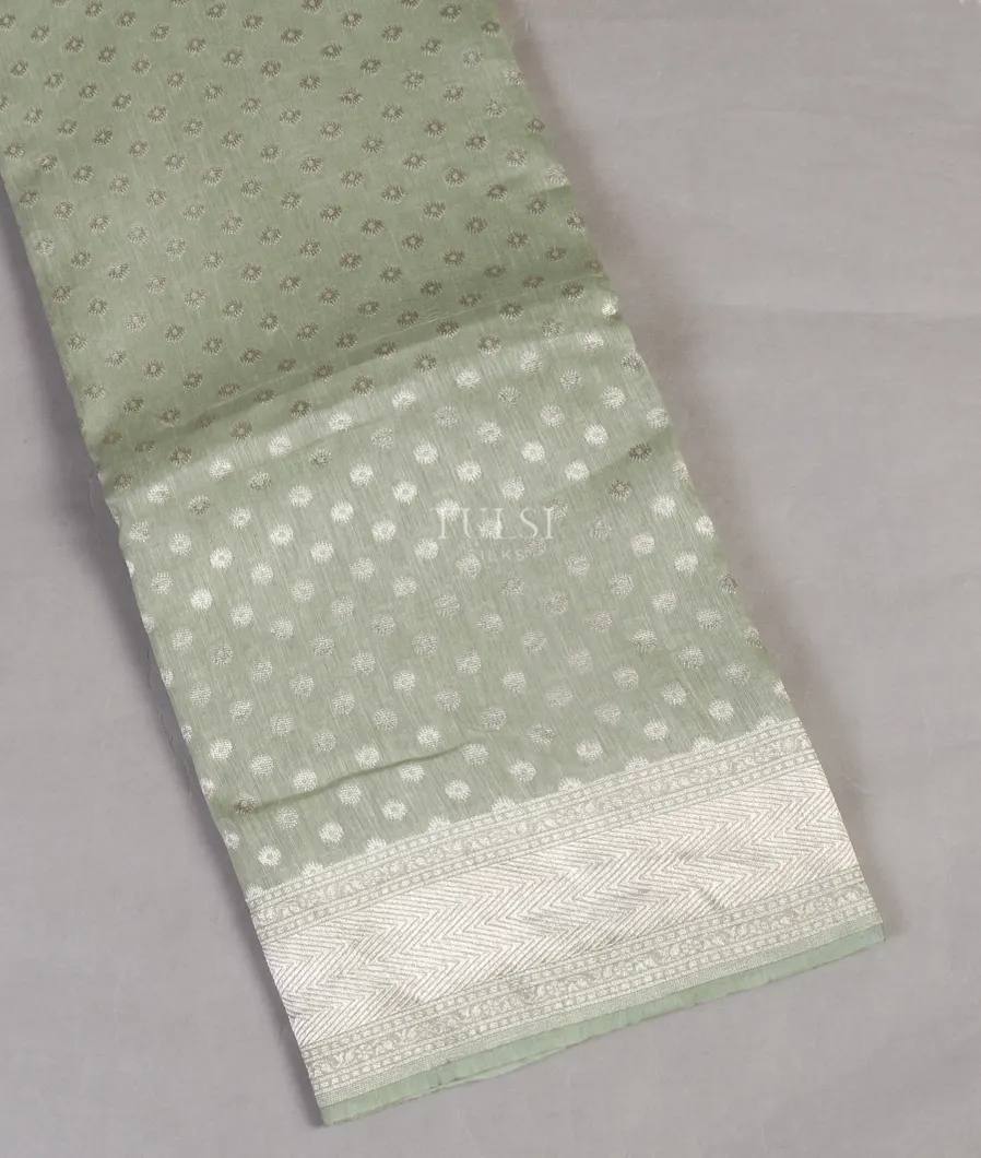 Green Banaras Linen Saree T523520-image