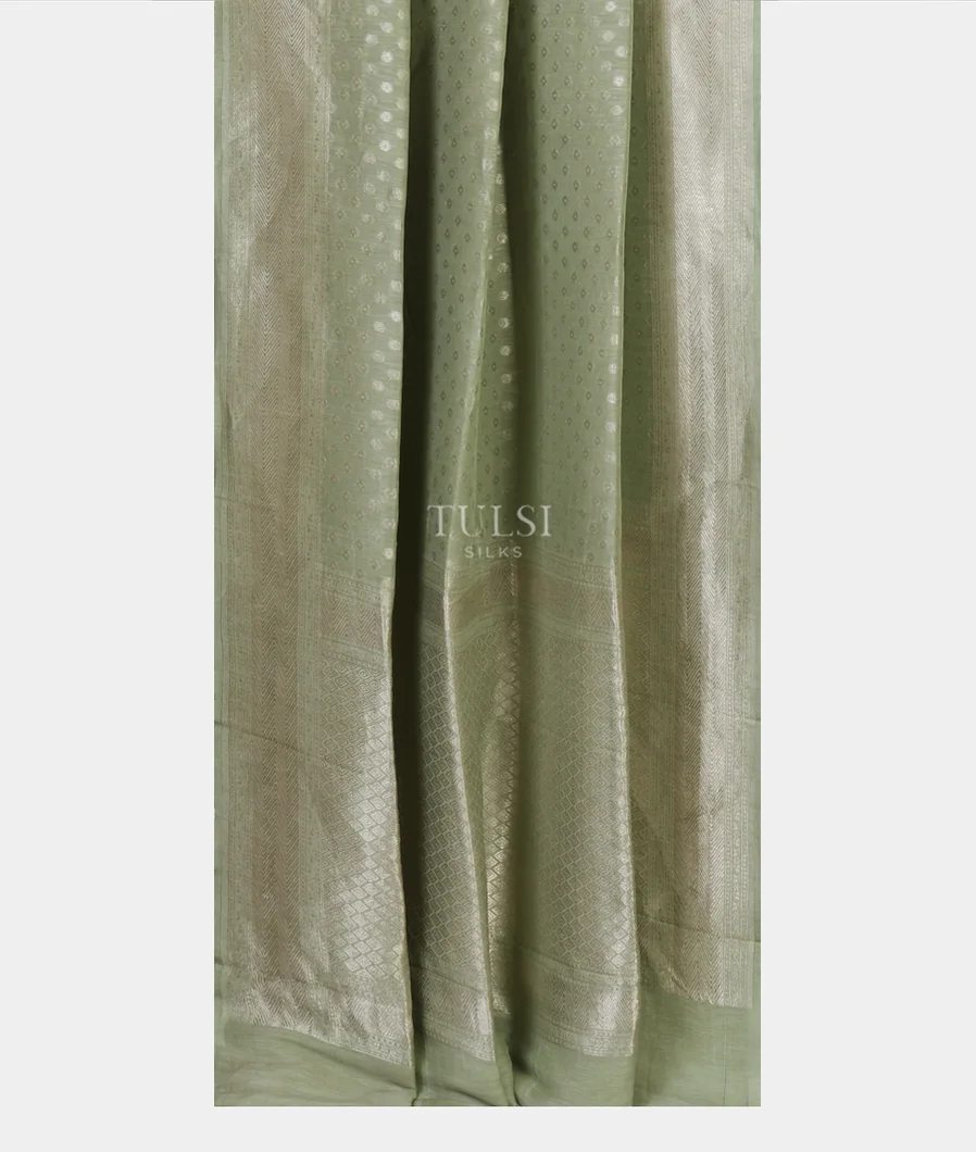 Green Banaras Linen Saree T5235202
