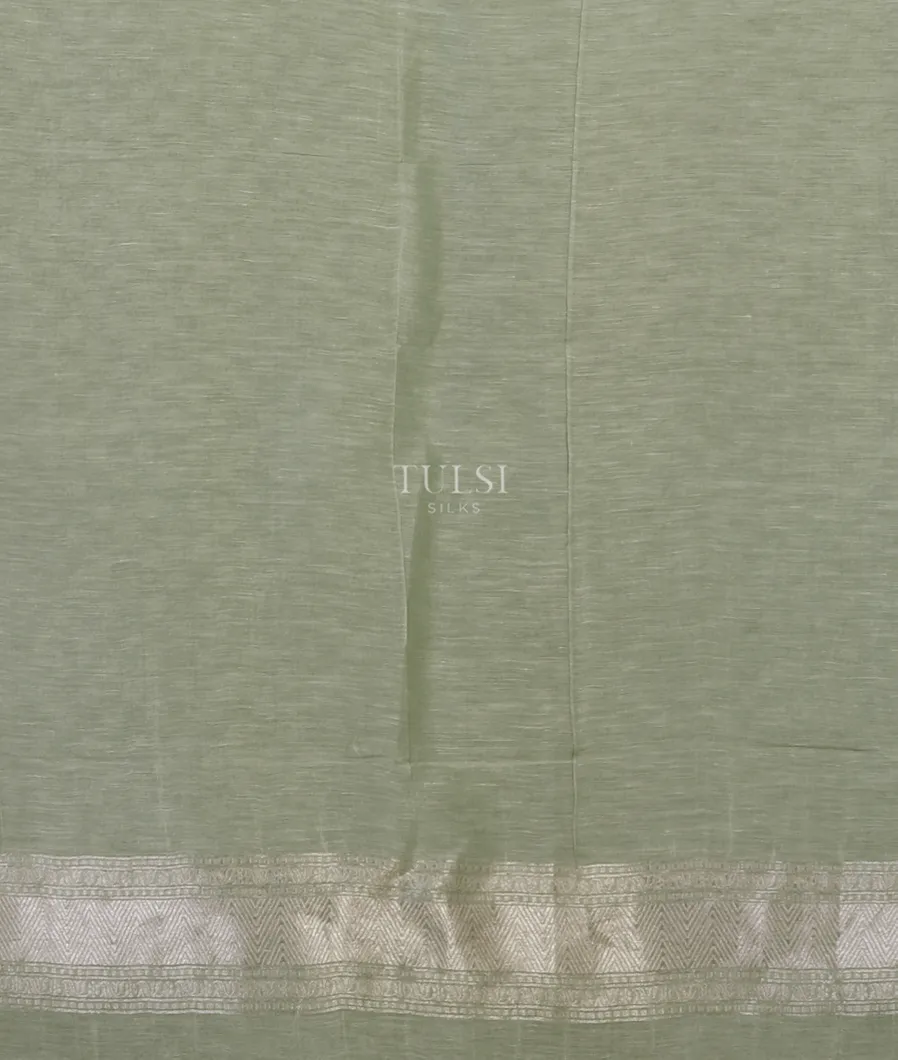 Green Banaras Linen Saree T5235203