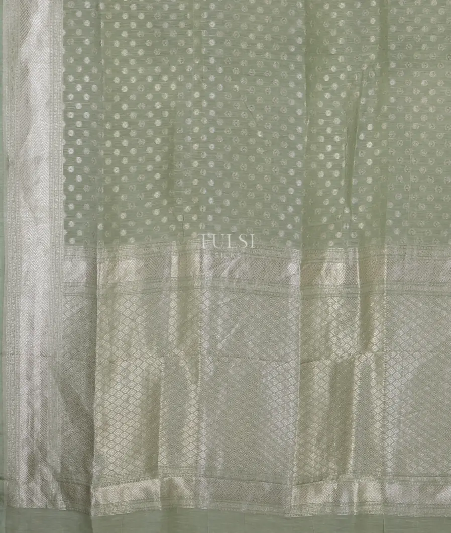 Green Banaras Linen Saree T5235204