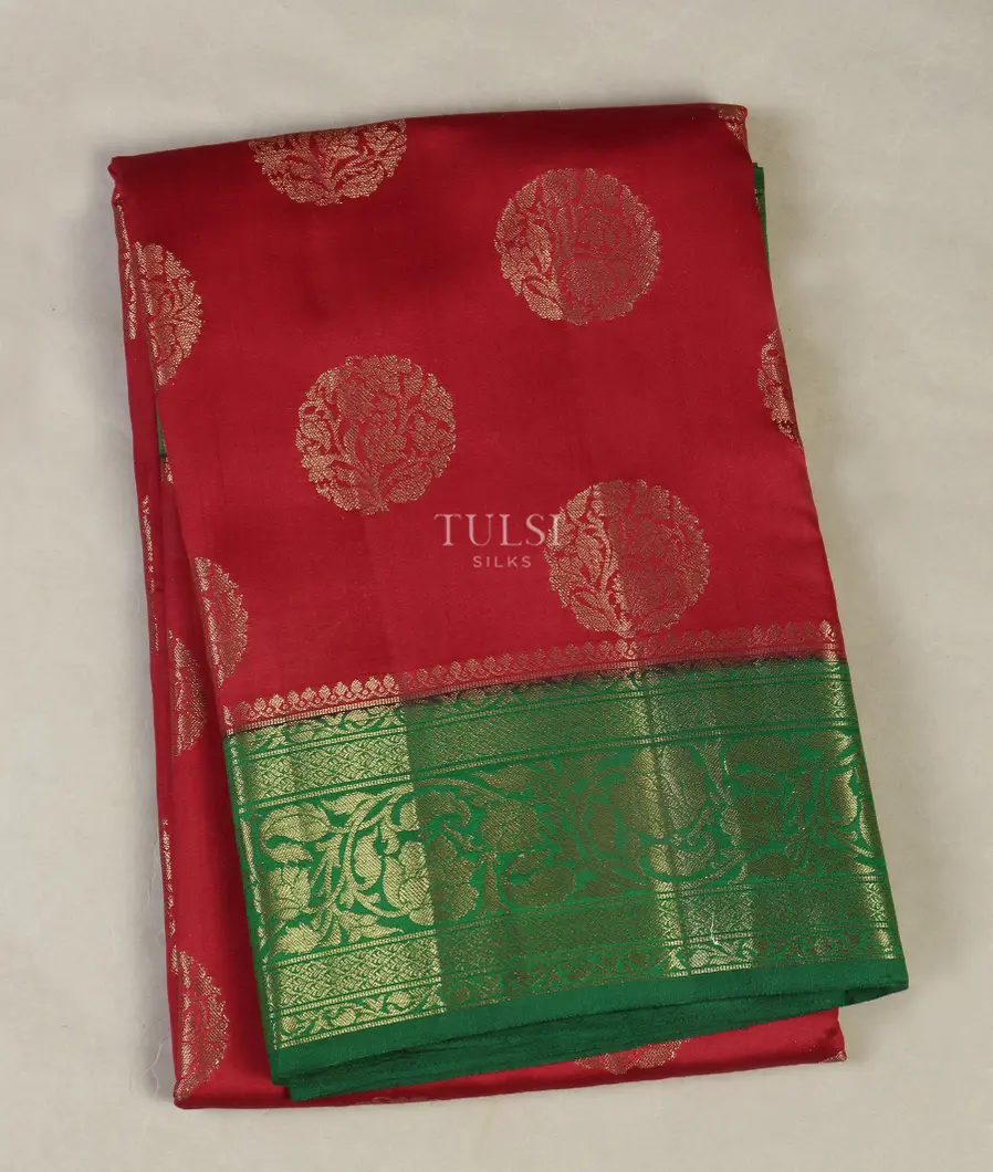 Red Chaniya Silk Saree T499725-image