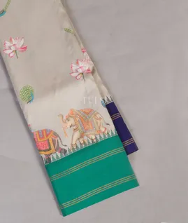 Grey Printed Soft Silk Saree T4539291