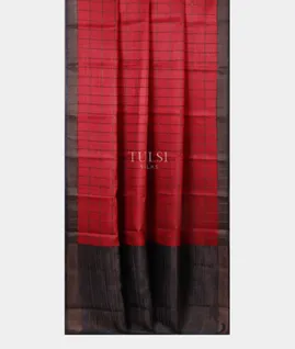Red Woven Tussar Saree T5223542
