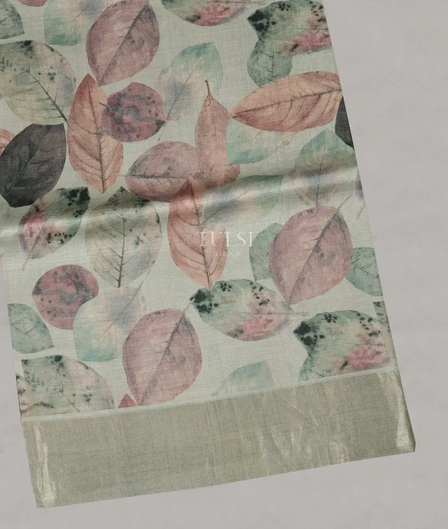 Green Tussar Printed Saree T511909-image