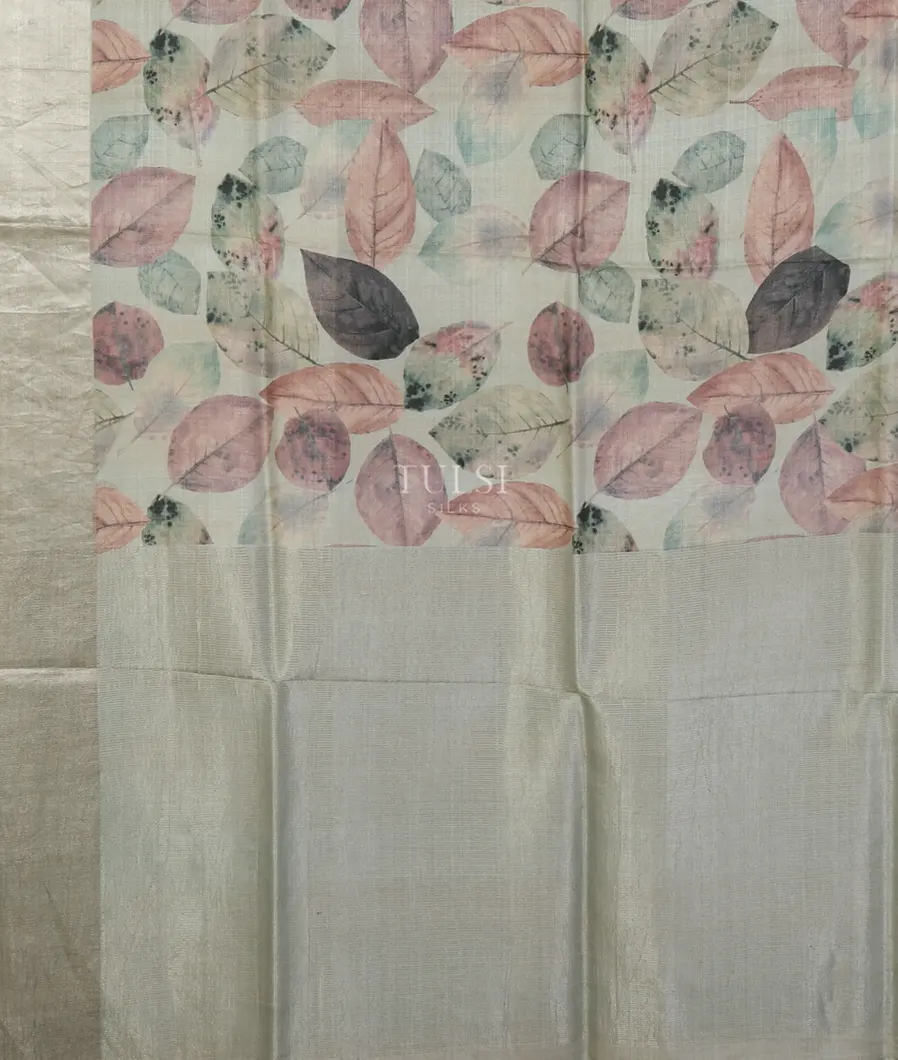 Green Tussar Printed Saree T5119094