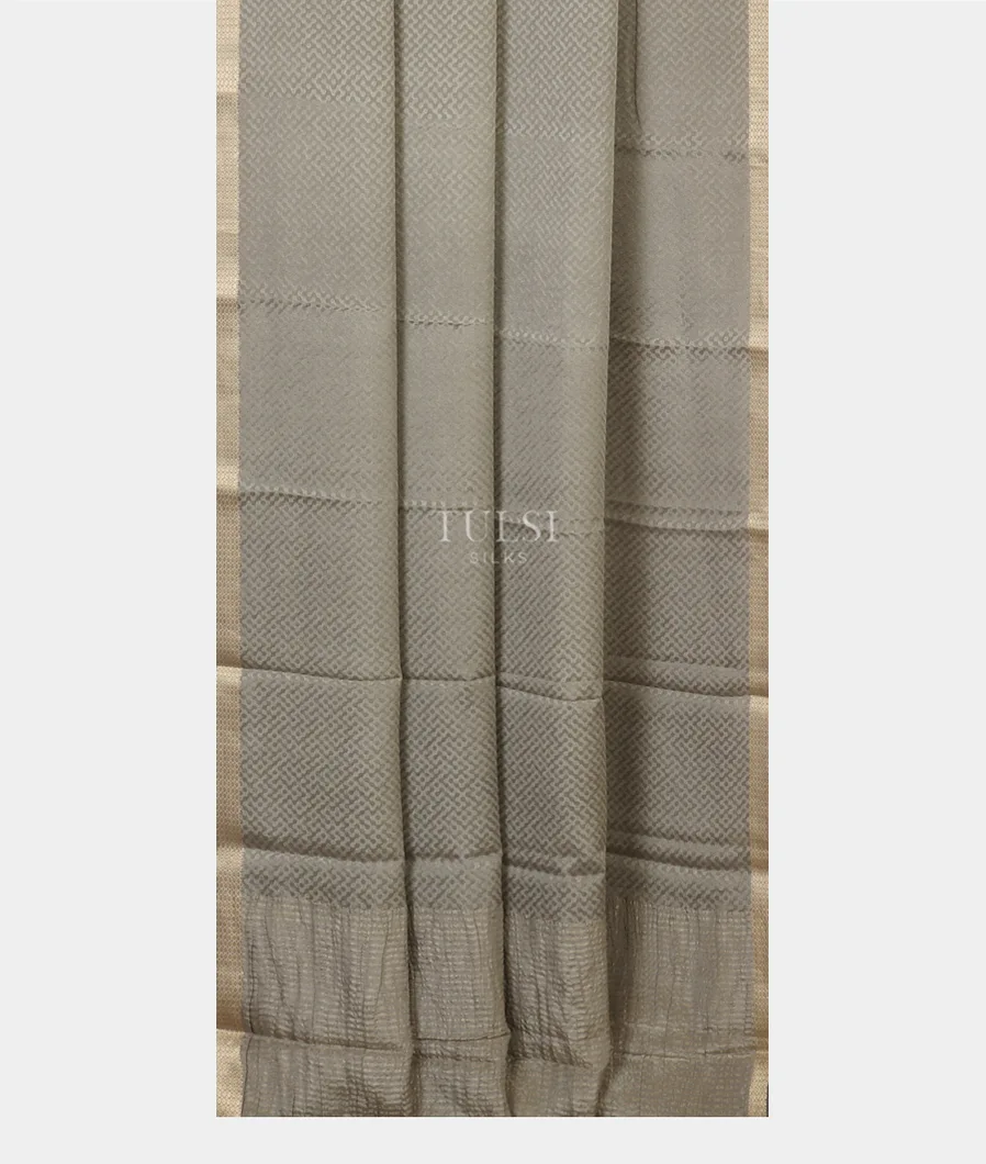Grey Mysore Crepe Silk Saree T4836332