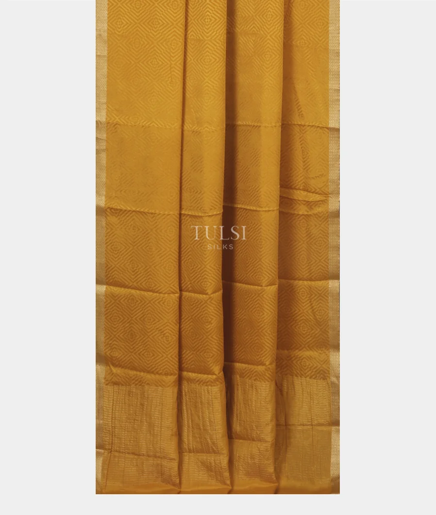 Yellow Mysore Crepe Silk Saree T5249562