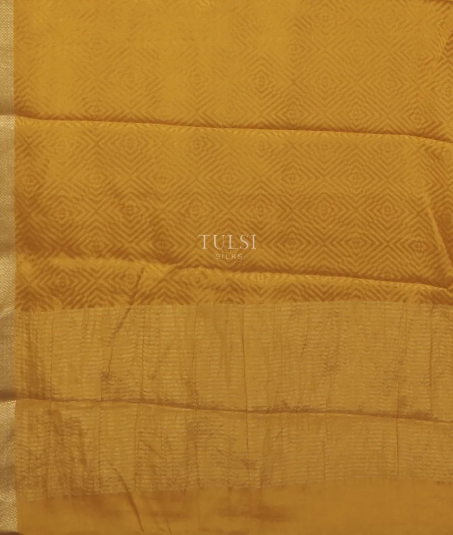 Yellow Mysore Crepe Silk Saree T5249564