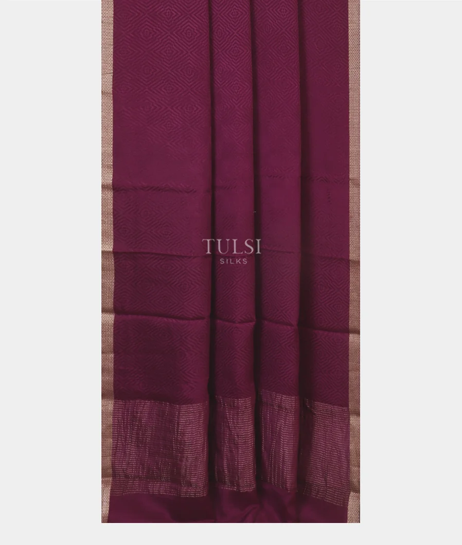 Purple Mysore Crepe Silk Saree T5249582