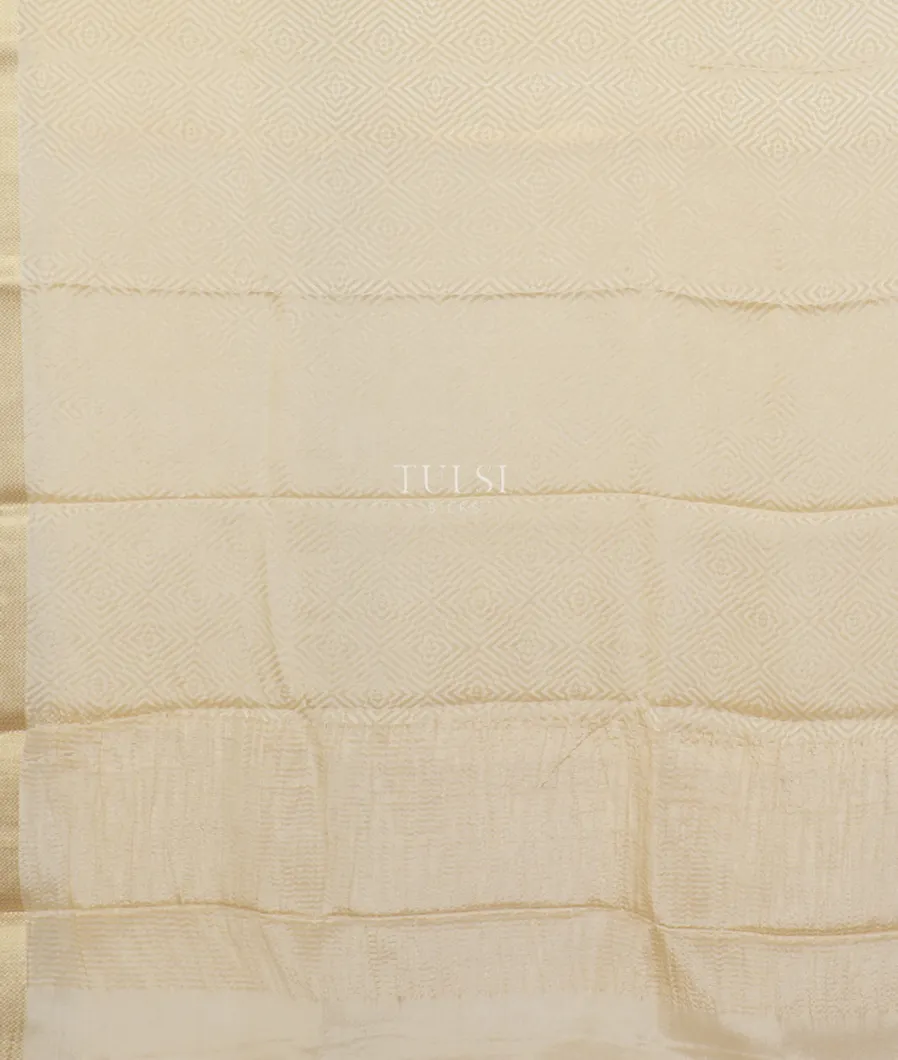 Cream Mysore Crepe Silk Saree T4783734