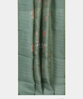 Green Tissue Organza Printed Saree T5069602