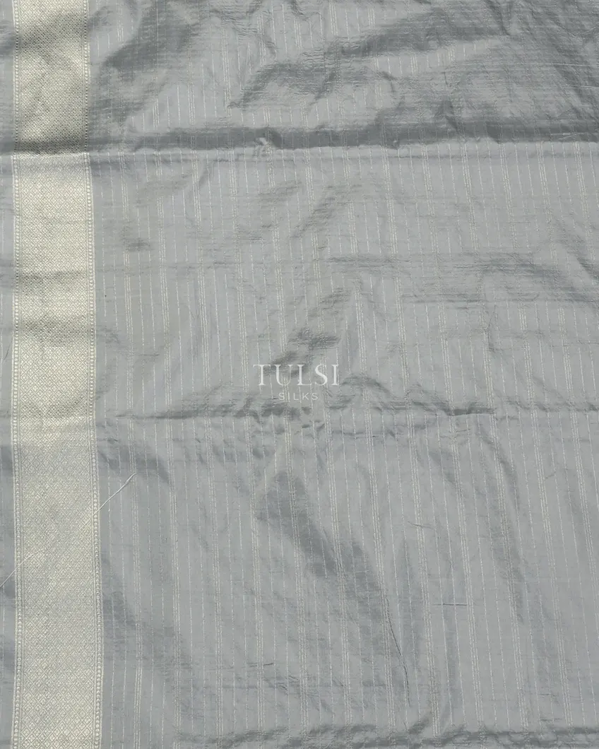 Grey Banaras Silk Saree T5235533