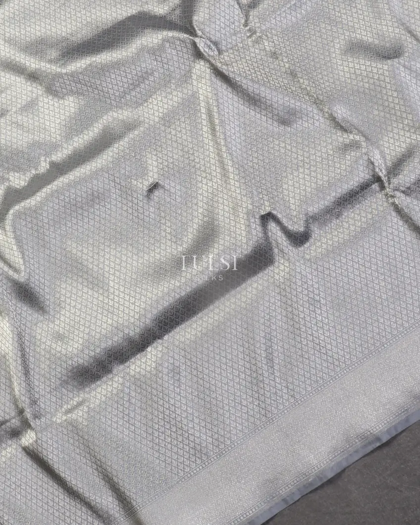 Grey Banaras Silk Saree T5235534