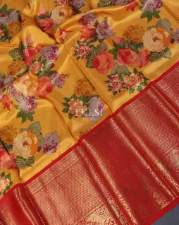 Yellow Printed Kanjivaram Silk Pavadai T3179424