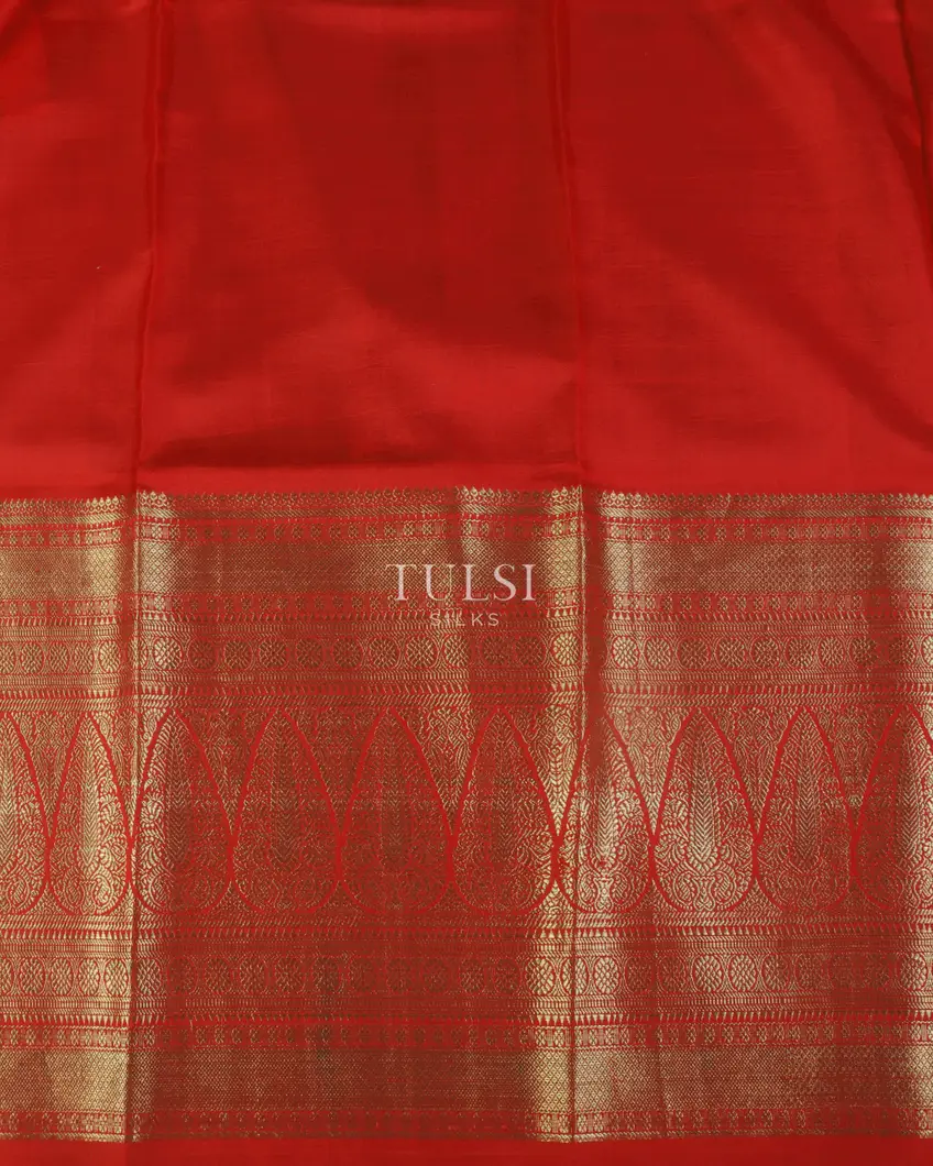 Cream Printed Kanjivaram Silk Pavadai T1731203